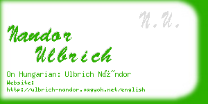 nandor ulbrich business card